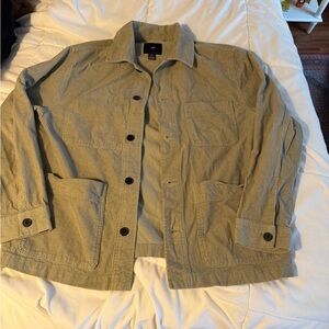 H&m mens light green taupe corduroy button up overshirt shacket
